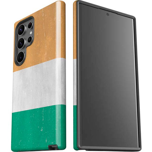Ivory Coast Flag Distressed Galaxy S23 Ultra Pro Case